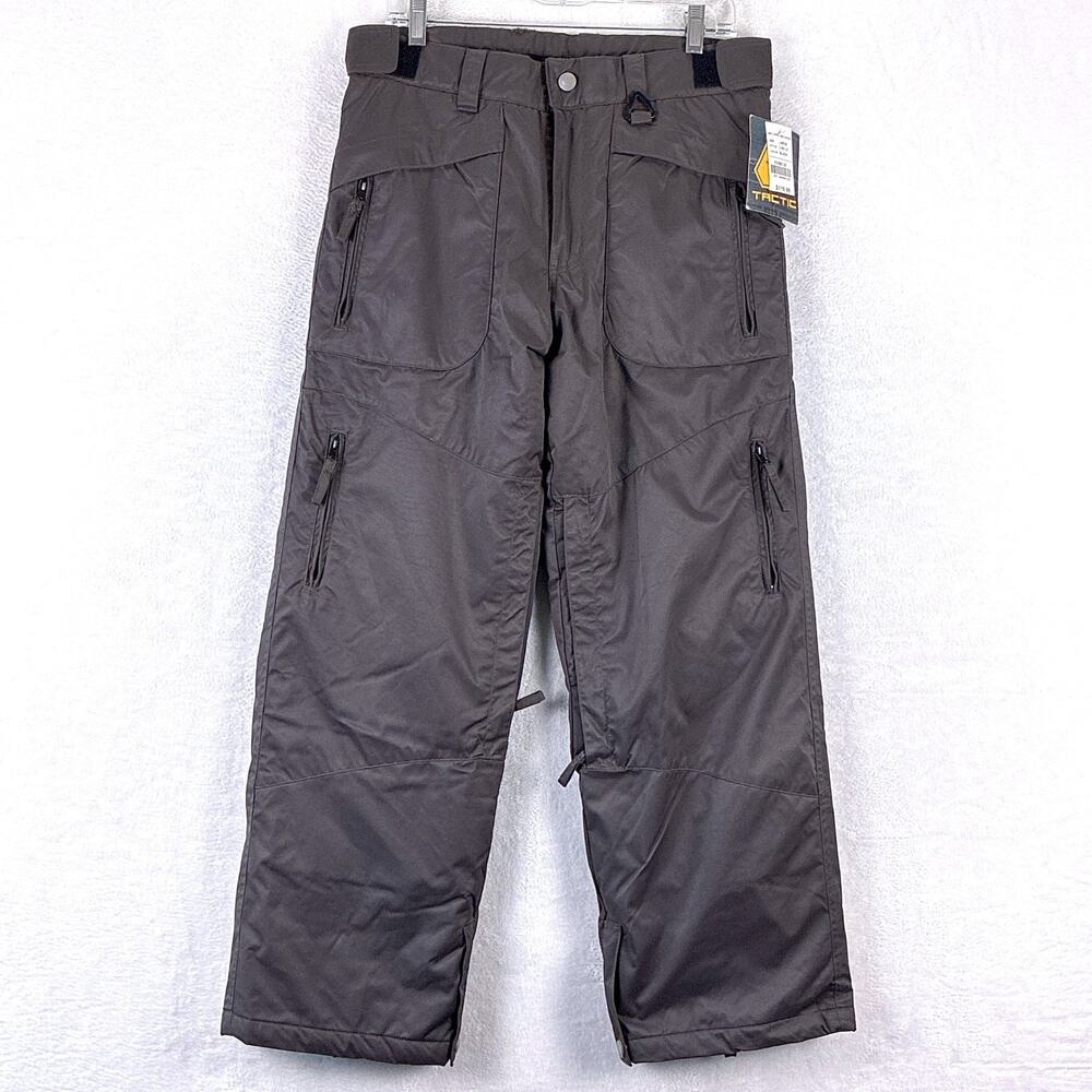 Tactic Cargo Snow Pants Mens L Gray Waterproof Outdoors Insulated Ski Snowboard